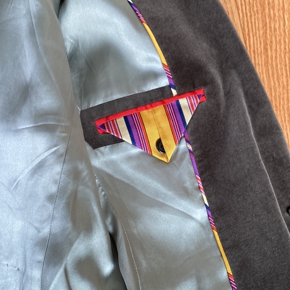 J. Crew✨Vintage Gray Velvet Single Button Long Blazer - Picture 7 of 11